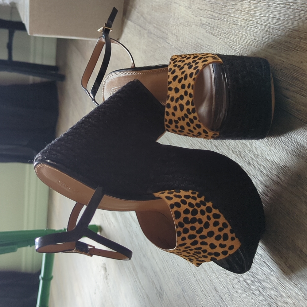 ASOS Spotted Calf Hair and Rope Platforms